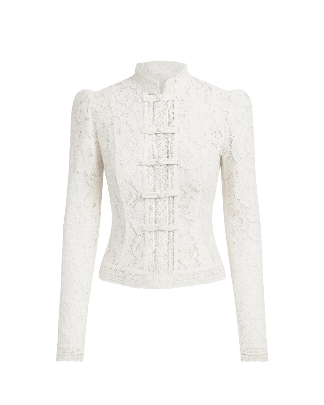 Blusa de Renda com Fecho de Laços