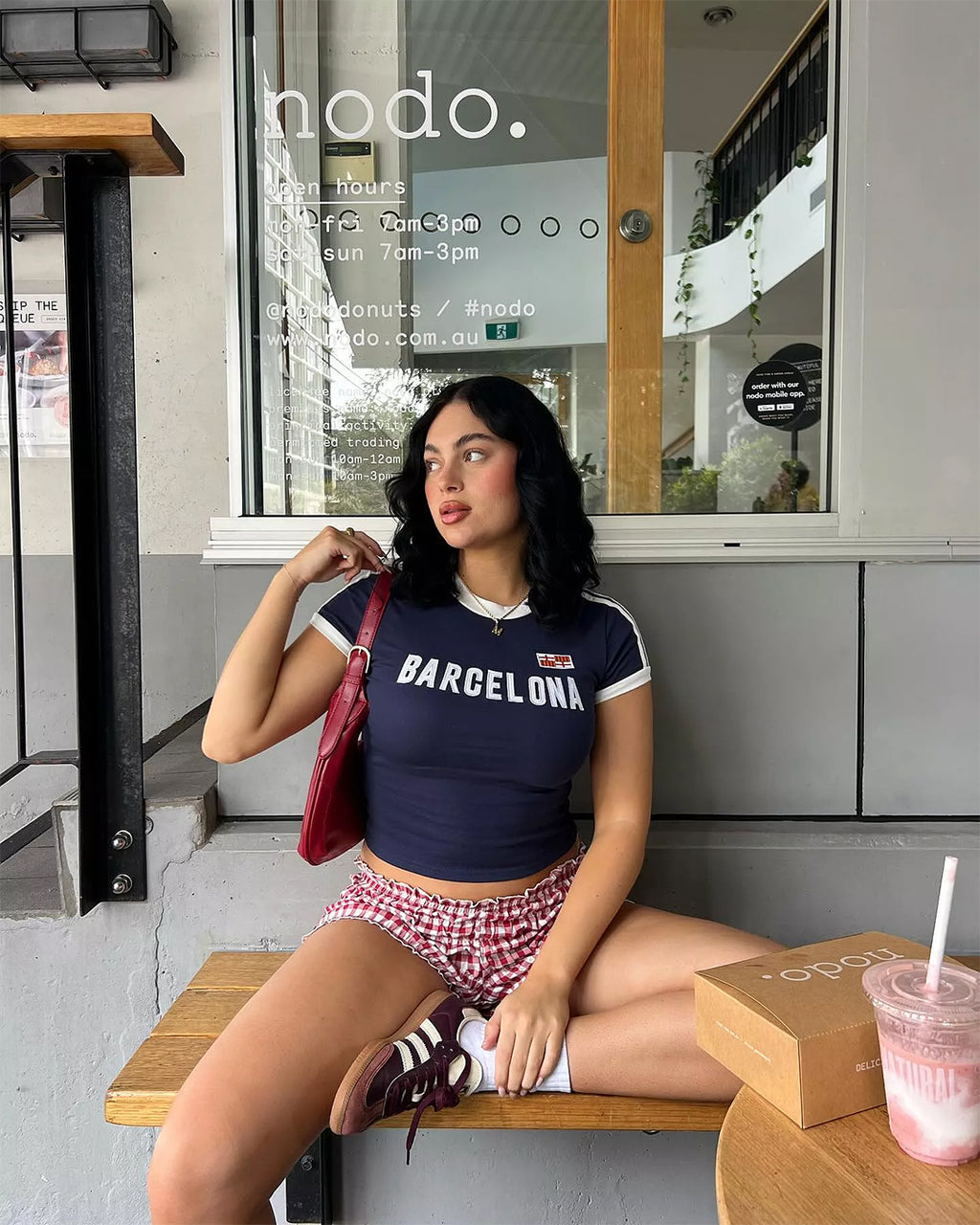 Mini Shorts Xadrez Vermelho