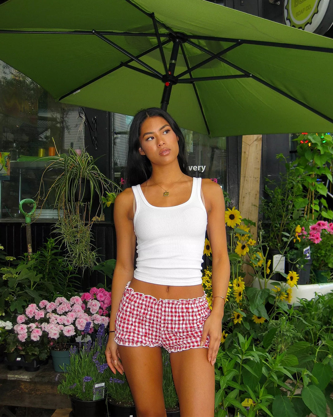 Mini Shorts Xadrez Vermelho