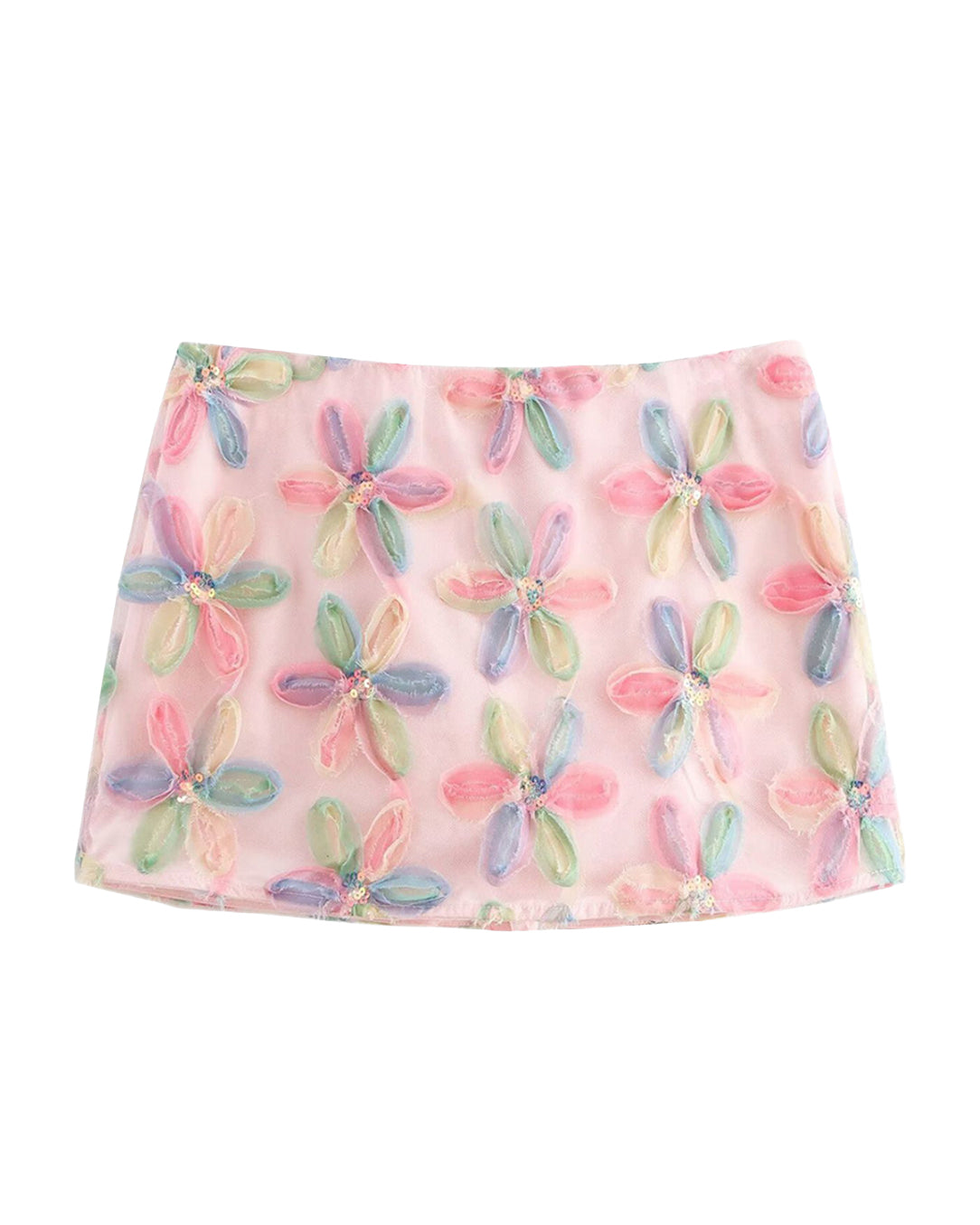Mini Saia Floral em Tule