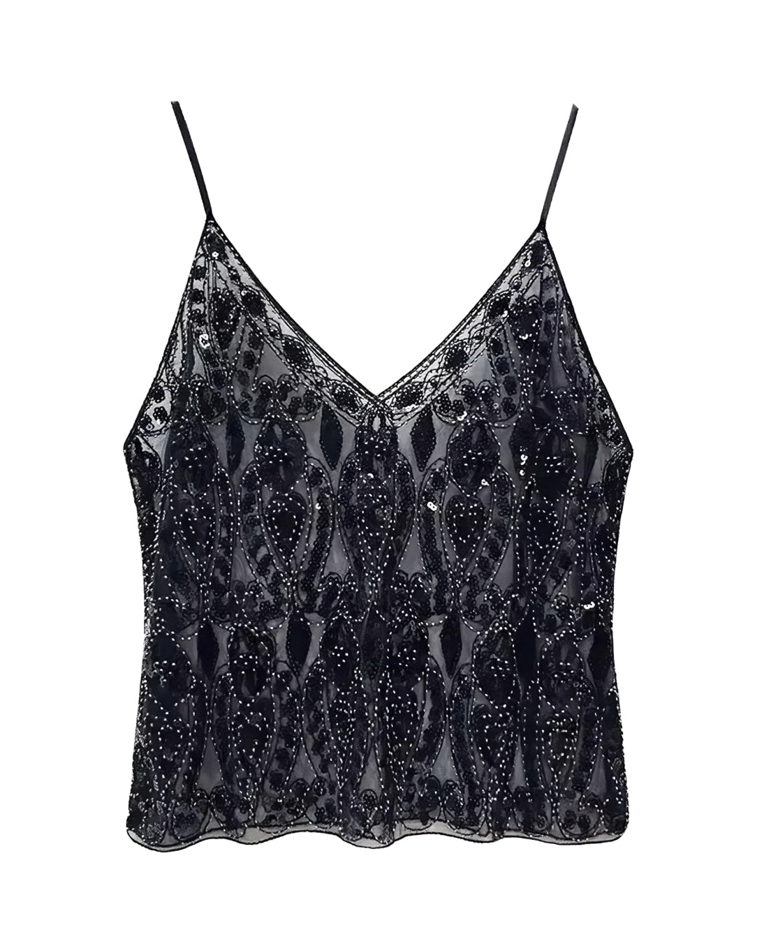 Blusa Tule Bordada com Paetês
