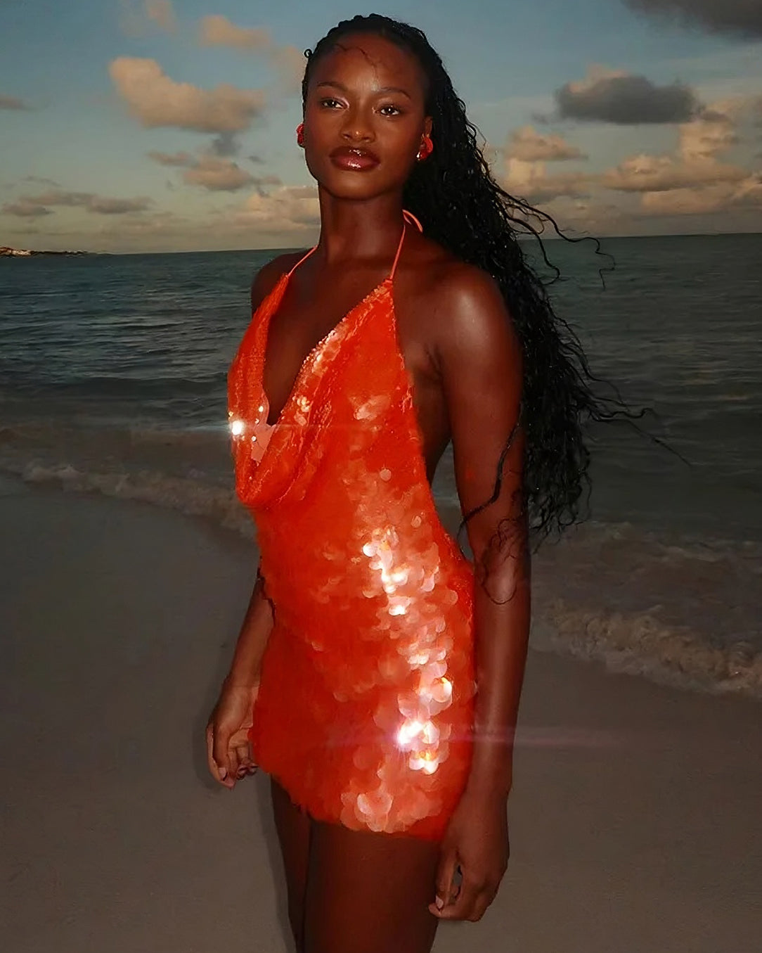 Vestido Shine Laranja