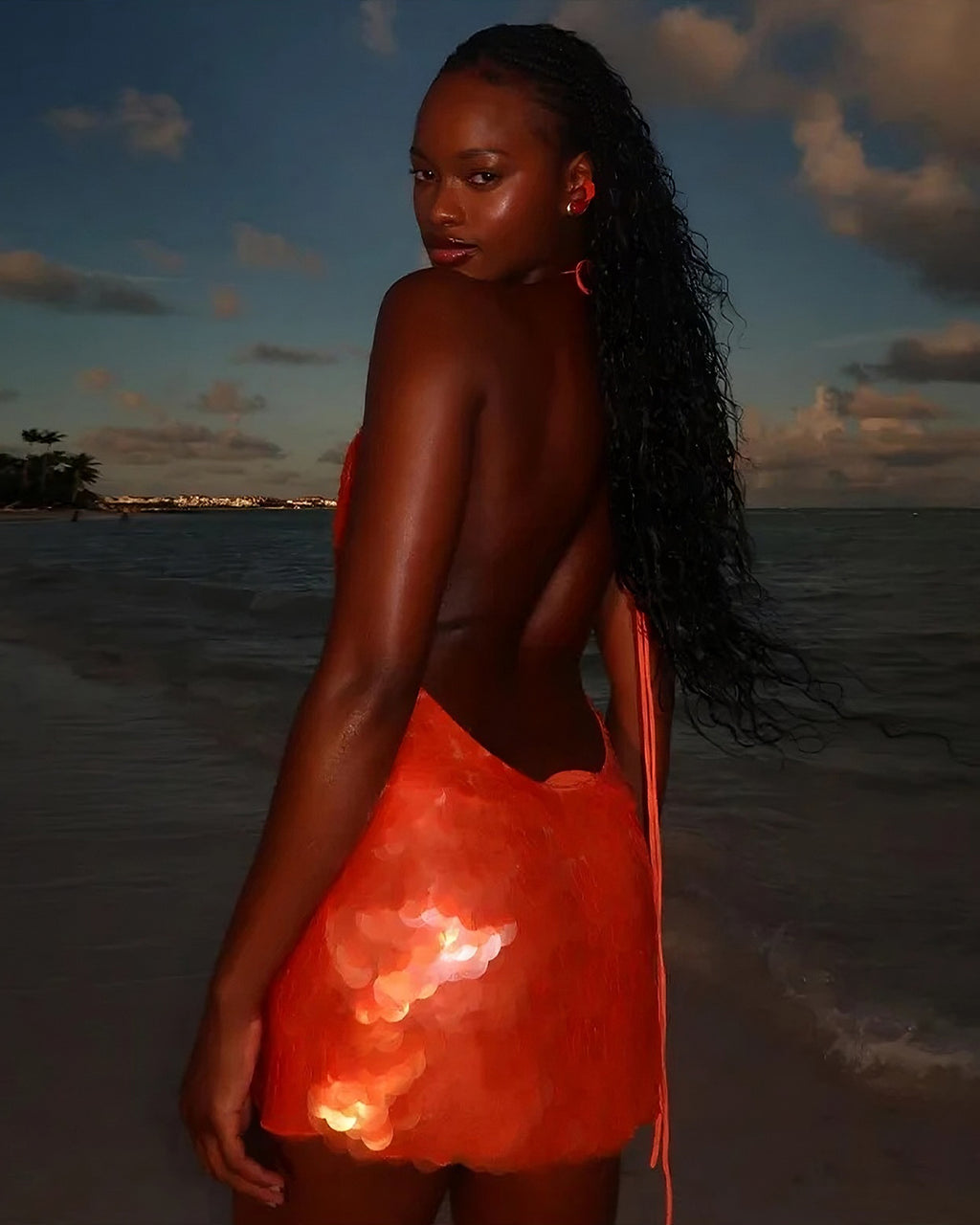 Vestido Shine Laranja