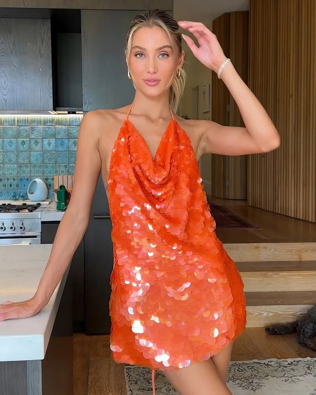 Vestido Shine Laranja