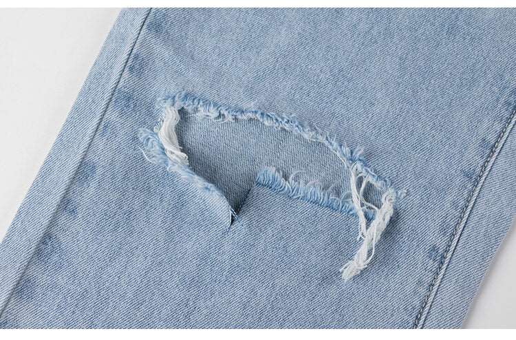 Calça Jeans Vintage Joelhos Rasgados - Y2K
