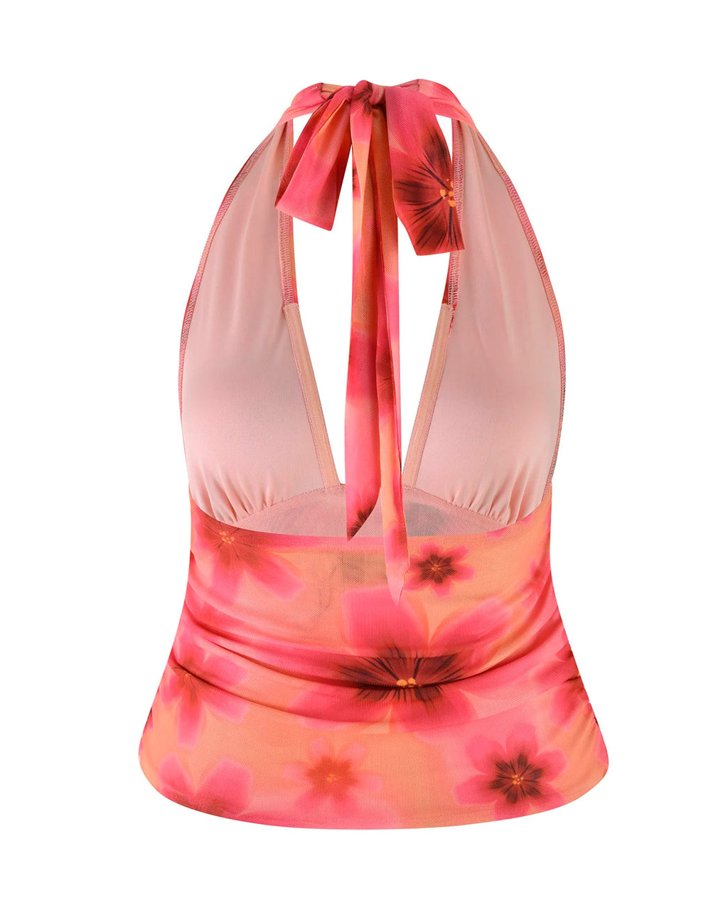 Top Frente Única de Tule Floral