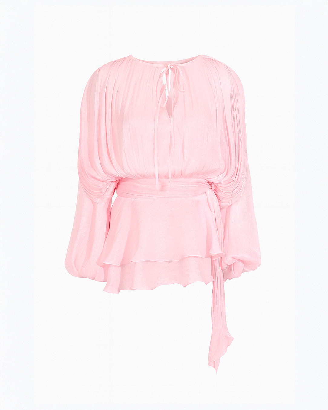 Vestido Curto Acetinado com Mangas Longas