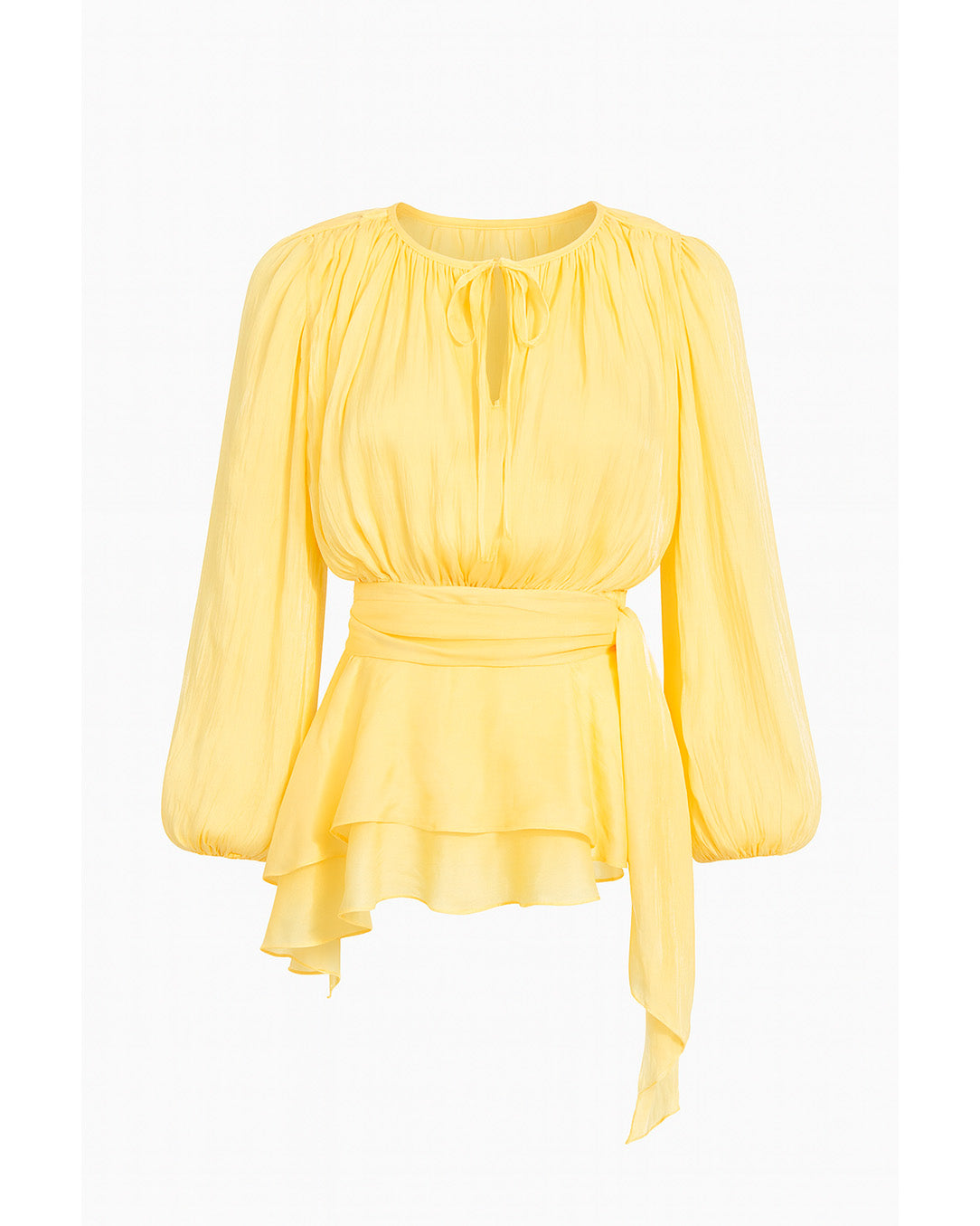 Vestido Curto Acetinado com Mangas Longas