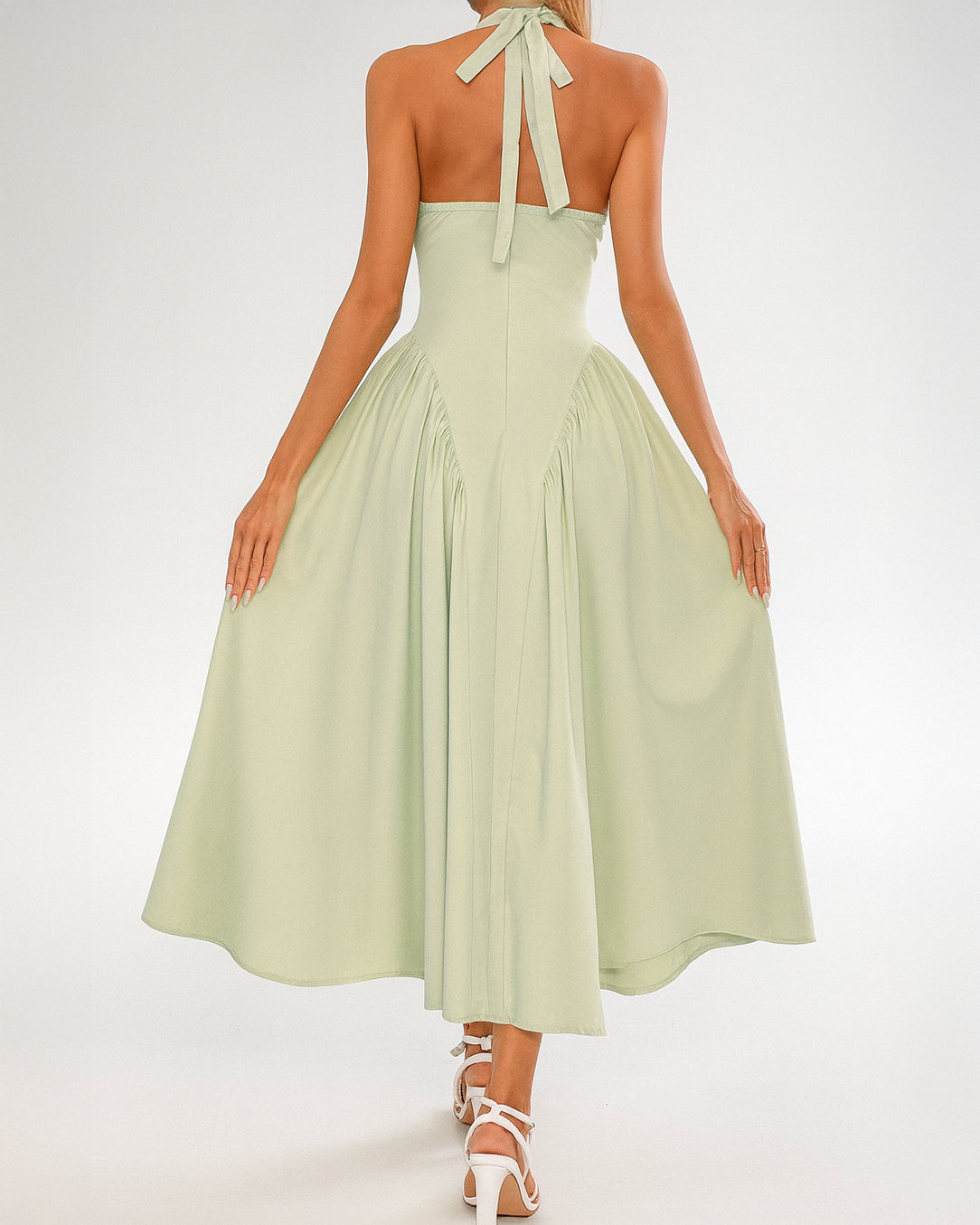 Vestido Midi Frente Única Drapeado
