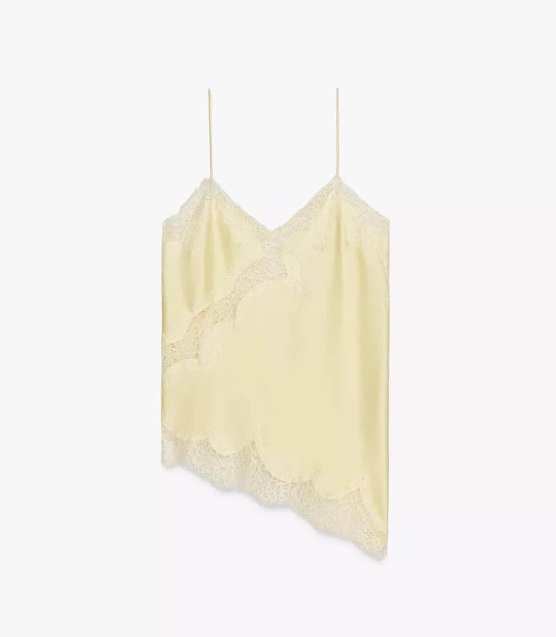 Regata Acetinada Assimétrica Renda