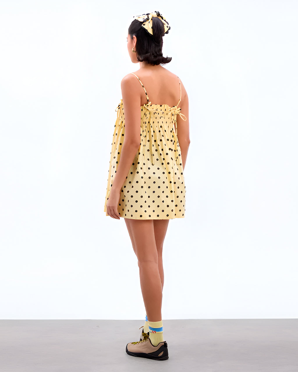 Vestido Mini Poá Amarelo