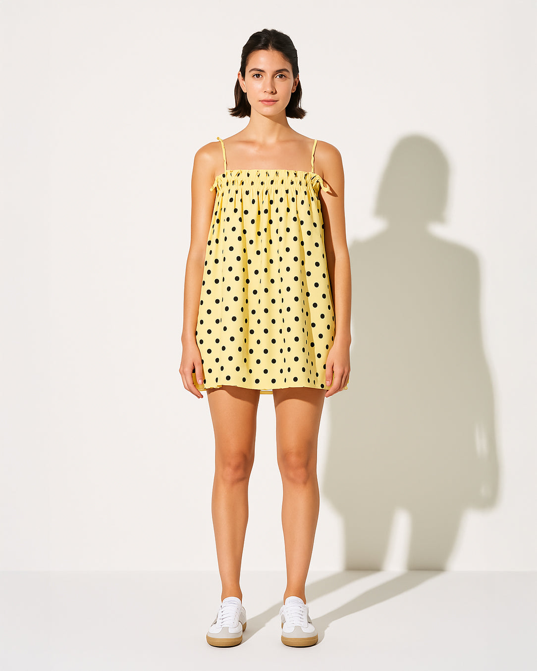 Vestido Mini Poá Amarelo