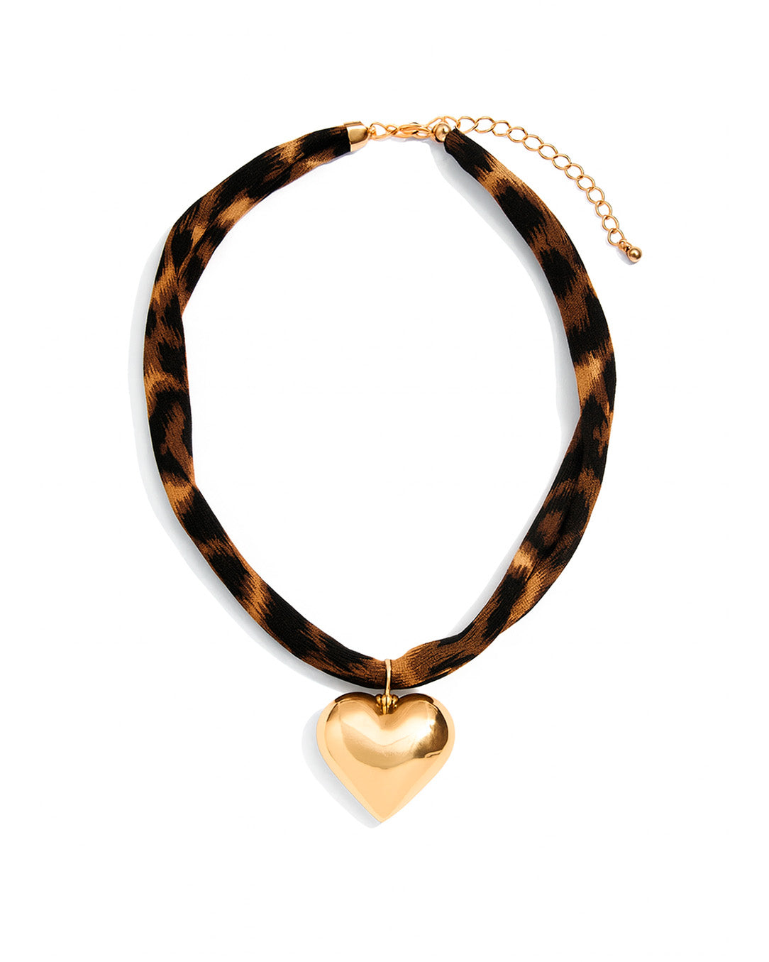 Choker Animal Print com Pingente Coração