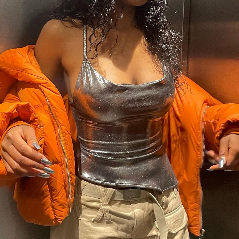 Top Prata Bodycon - Y2K