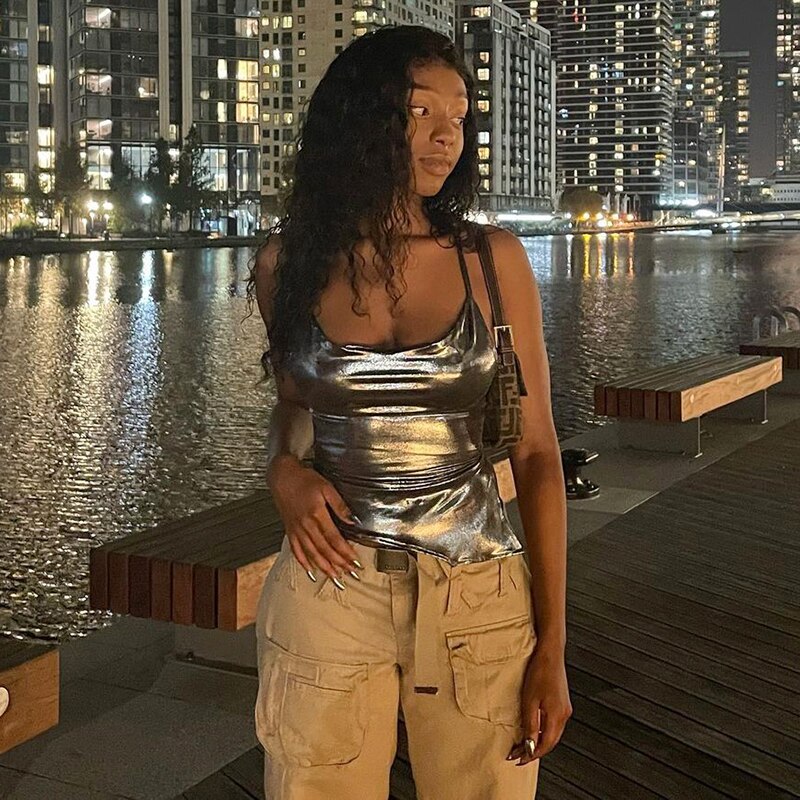 Top Prata Bodycon - Y2K